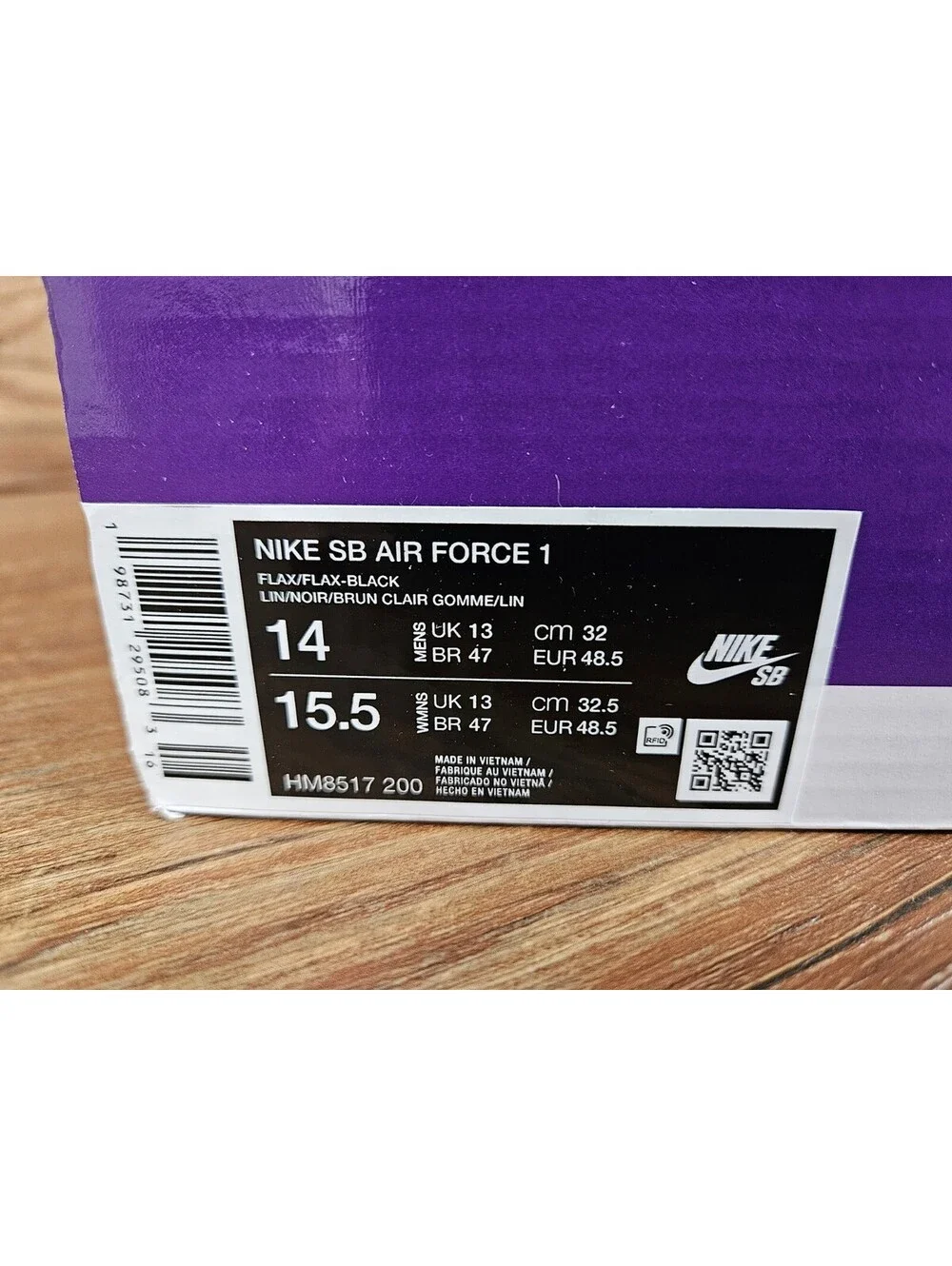 Nike Air Force 1 Low SB Flax Shoes HM8517-200